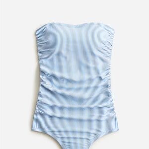 J. Crew Blue and White Striped Swimwear